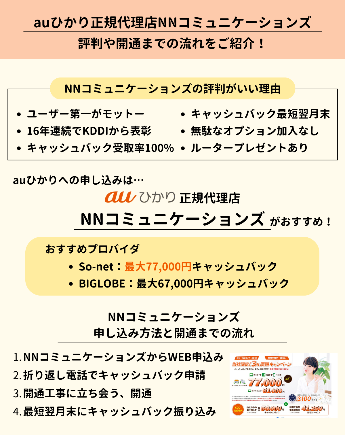 auひかりのNNコミュニケーションズの評判や口コミを徹底調査！乗換えや